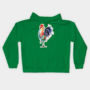 Colorful Rooster Standing Proud Kids Hoodie